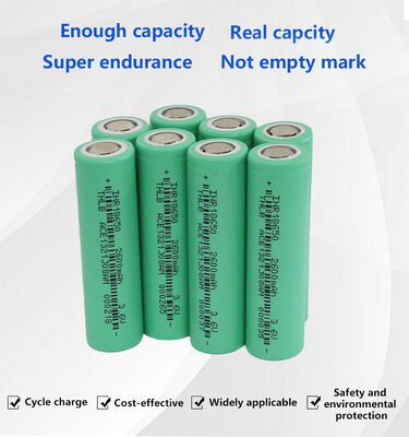 2600mAh 3.6V Cylindrical Lithium Ion Battery LiNiMnCoO2 18650 800 Cycles